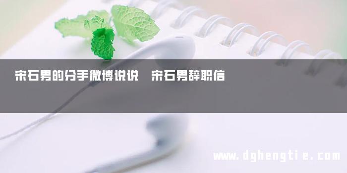 宋石男的分手微博说说 宋石男辞职信